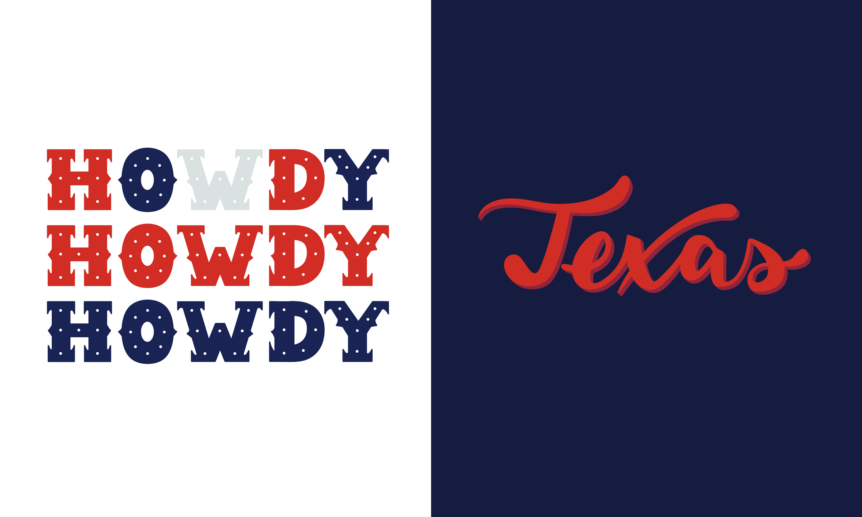 Howdy Texas lettering